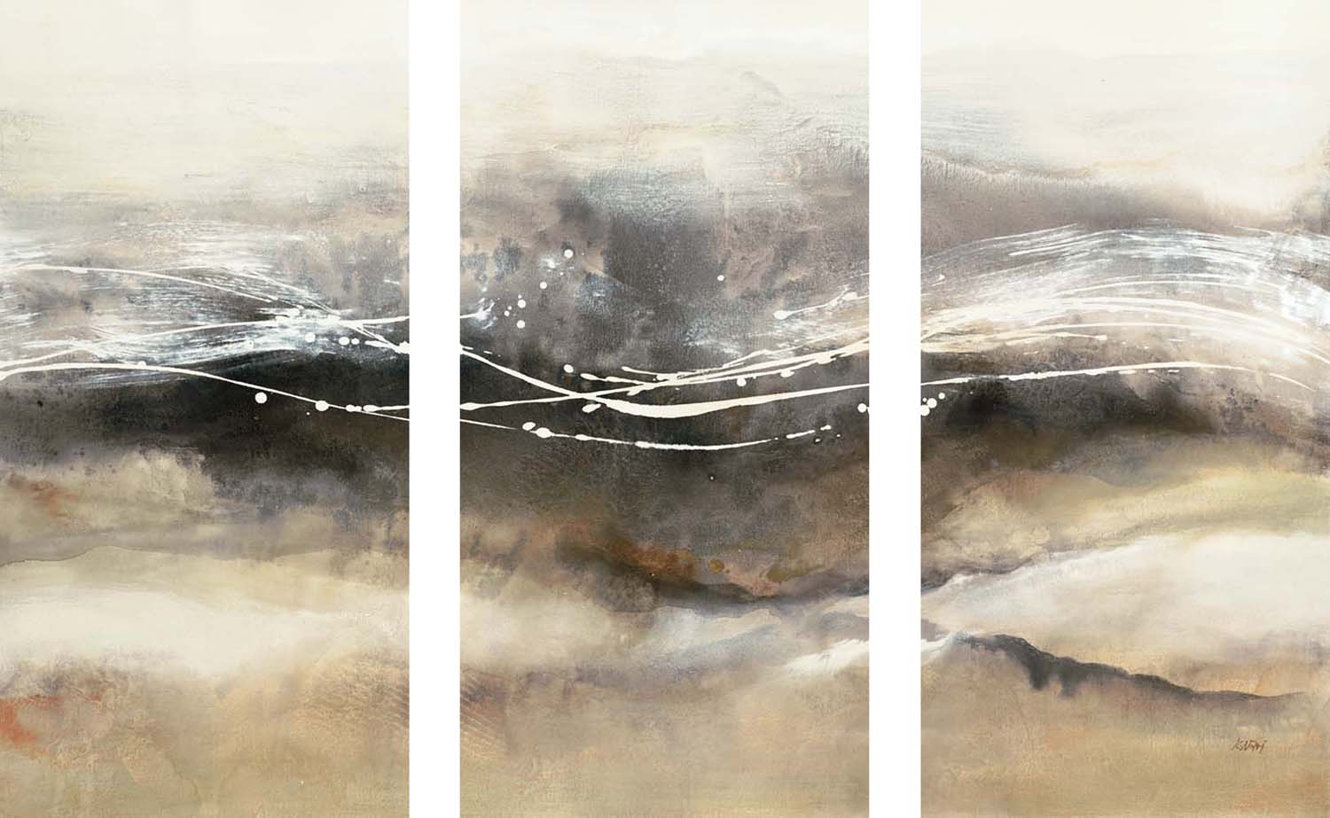 Graphite Waves I TRIPTYCH