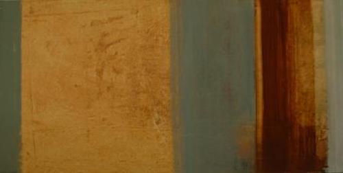 Greyblue and Ochre Diptych I