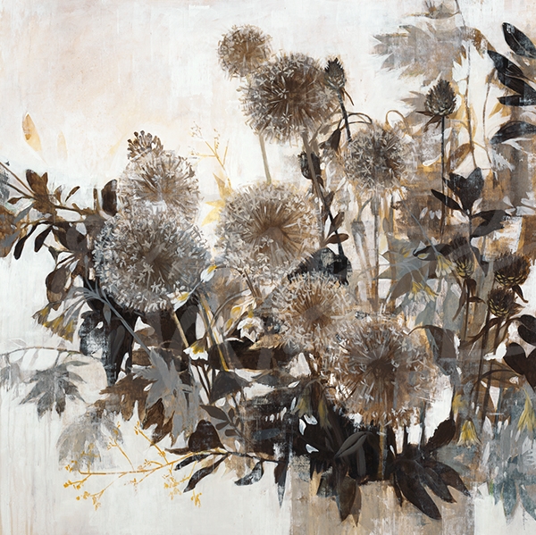 transitional floral, seattle art, flowers, dandelions, contemporary