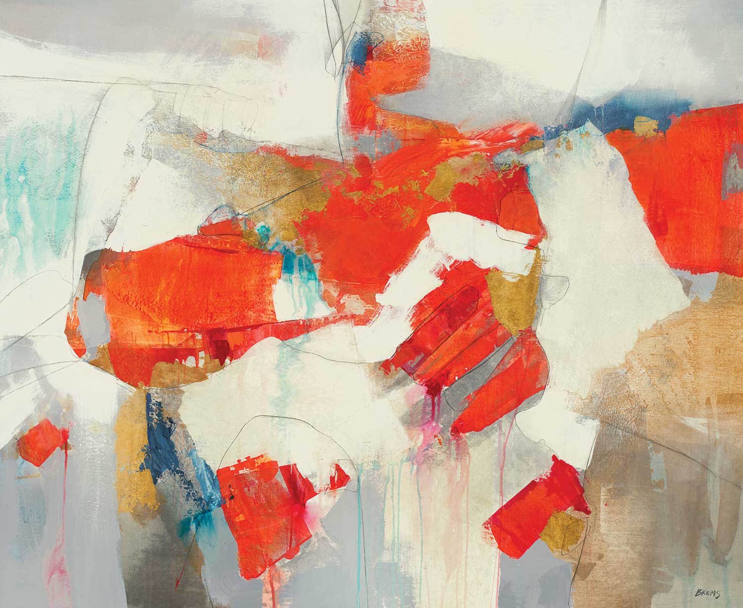 Coral Abstract ThirdAndWall